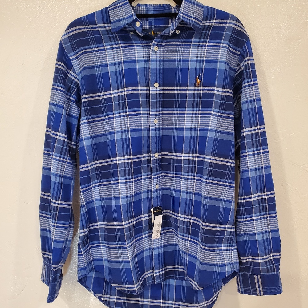 Ralph Lauren Medium Blue Plaid Shirt for Men